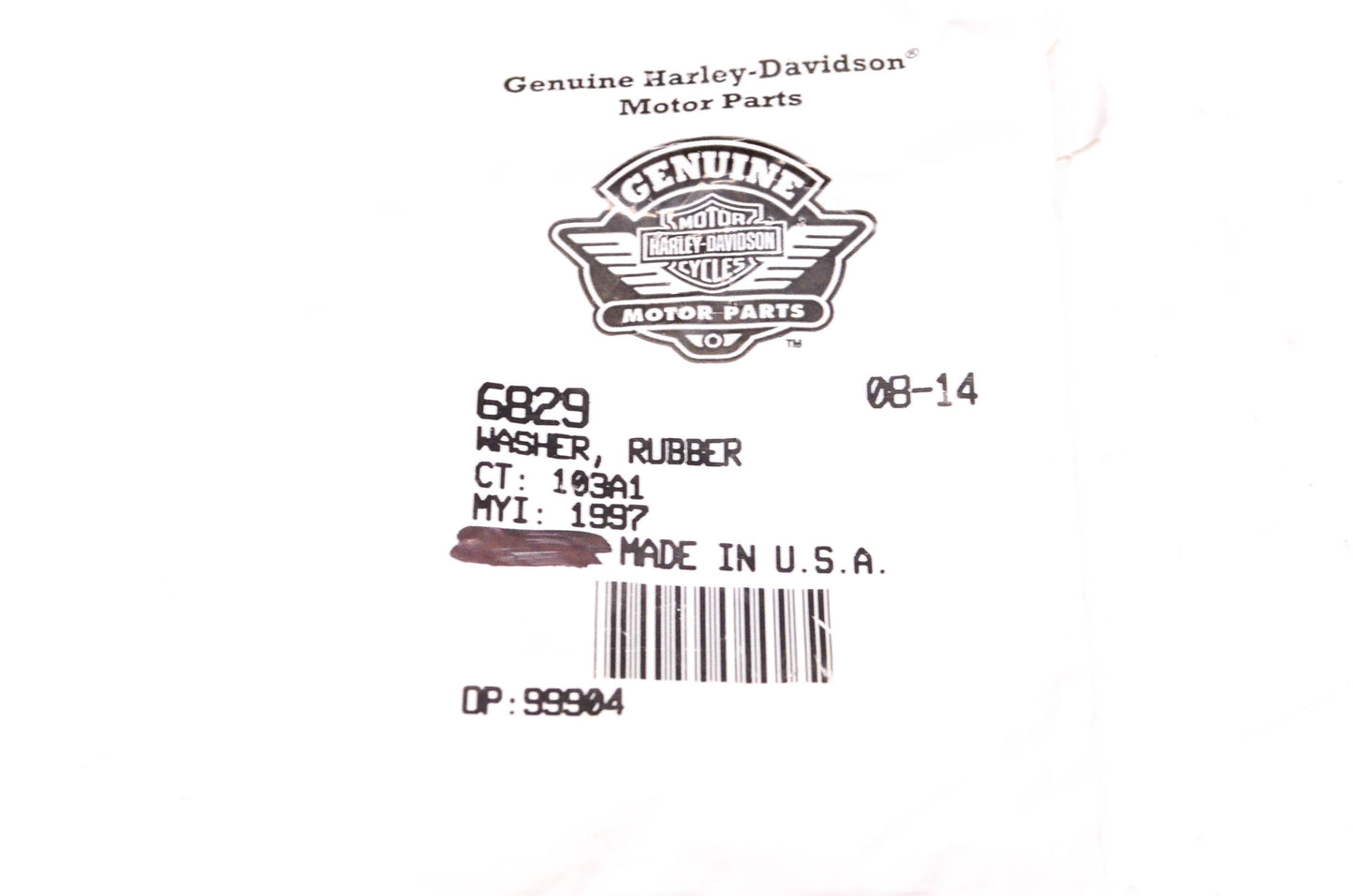 New OEM Harley-Davidson 6829 Rubber Washer NOS