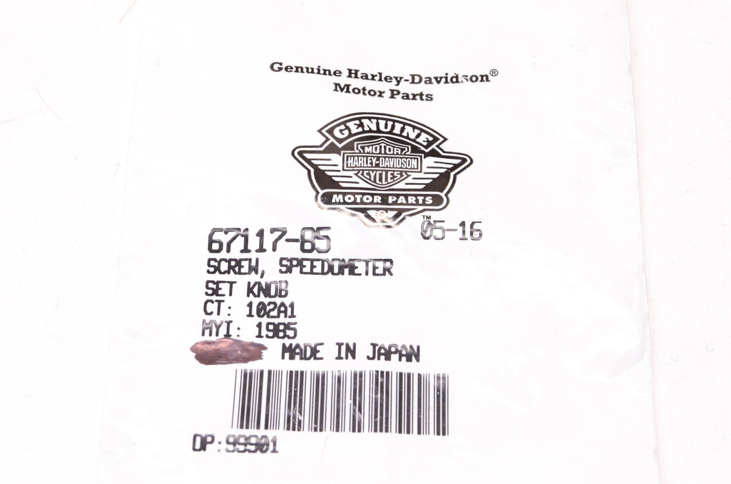 New OEM Harley-Davidson 67117-85 Odometer Reset Knob Screw NOS