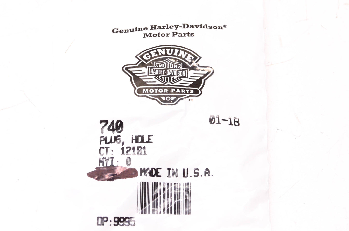 New OEM Harley-Davidson 740 Hole Plug Qty 5 NOS