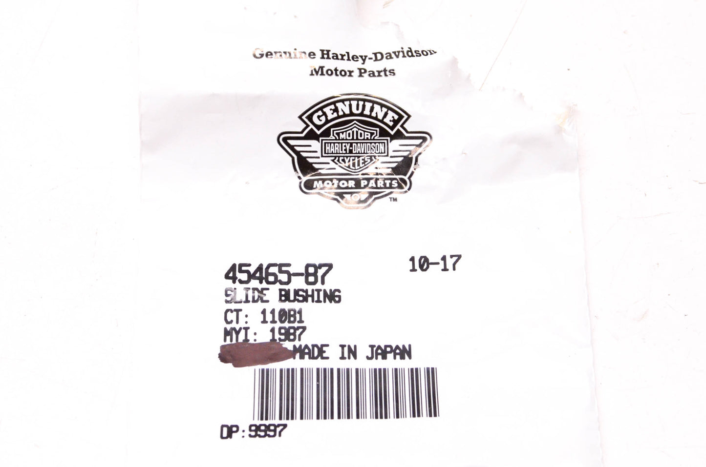 New OEM Harley-Davidson 45465-87 Slide Bushing NOS