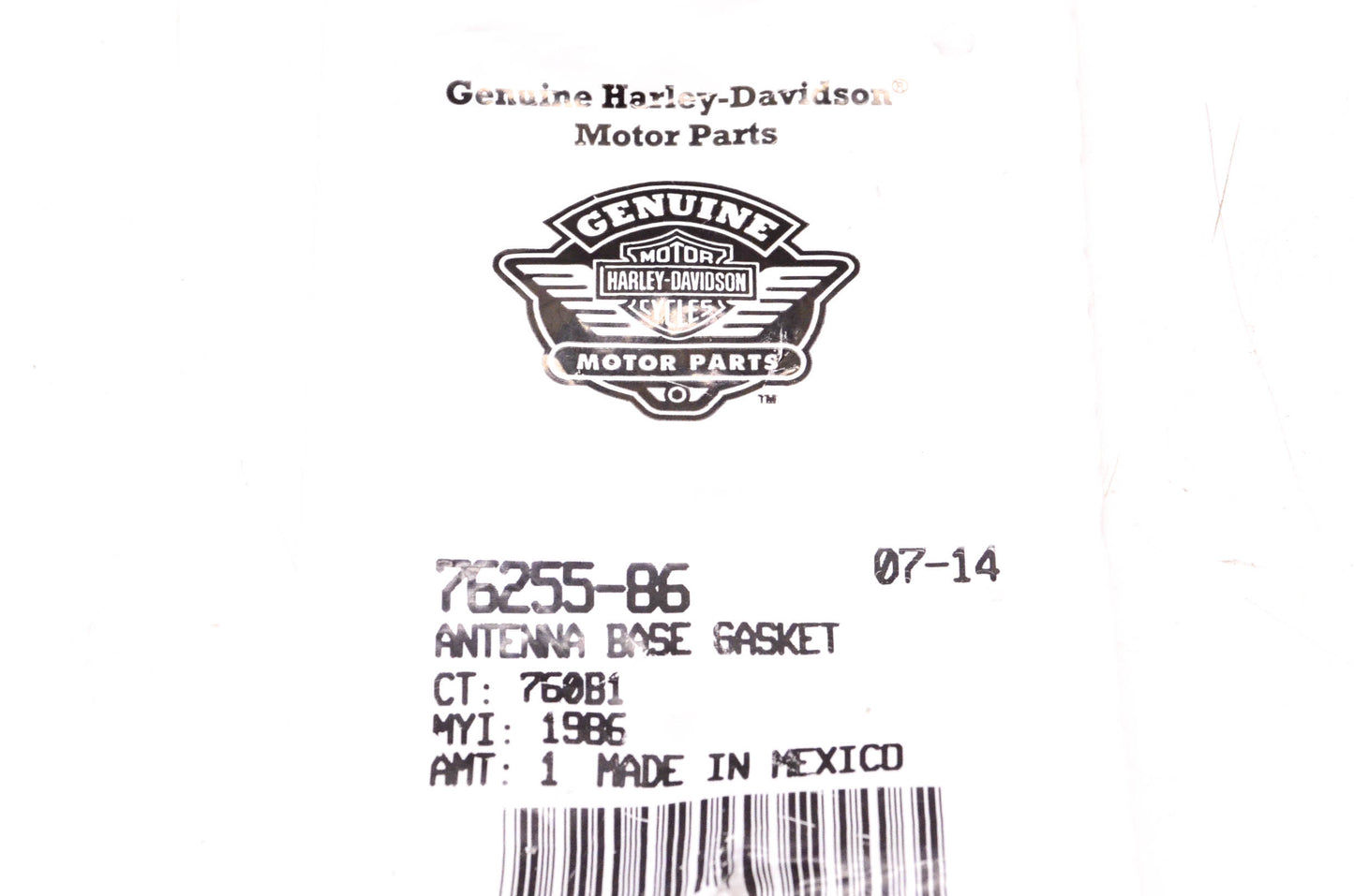 New OEM Harley-Davidson 76255-86 Antenna Base Gasket NOS