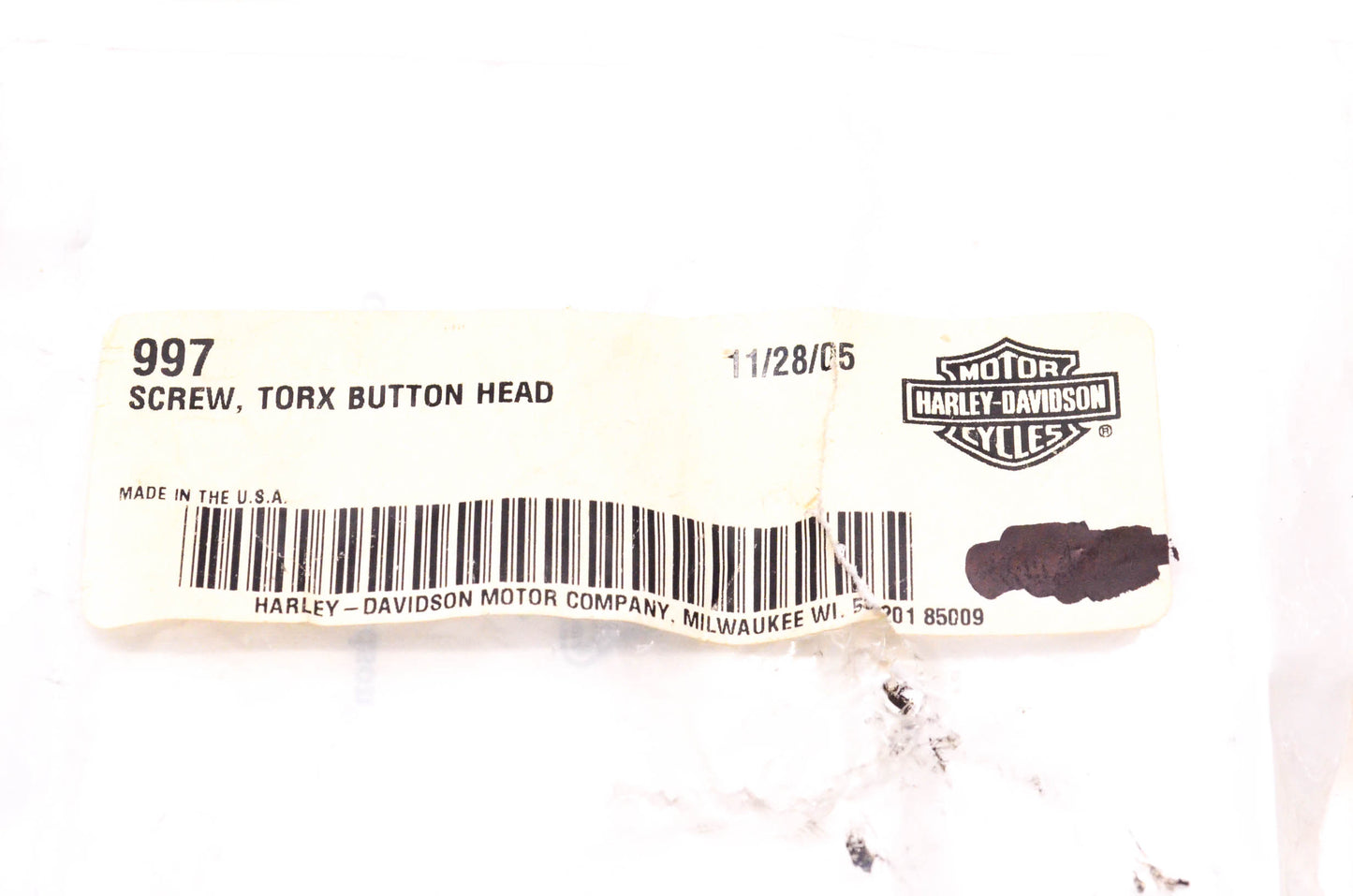 New OEM Harley-Davidson 997 Torx Button Head Screw NOS