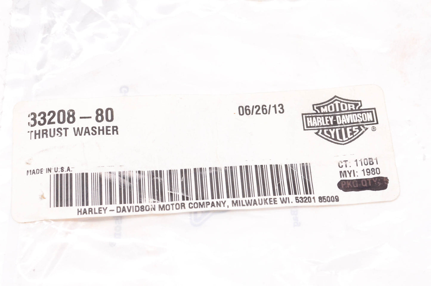 New OEM Harley-Davidson 33208-80 Thrust Washer Qty 3 NOS