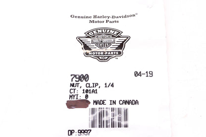 New OEM Harley-Davidson 7900 1/4" Nut Clip NOS