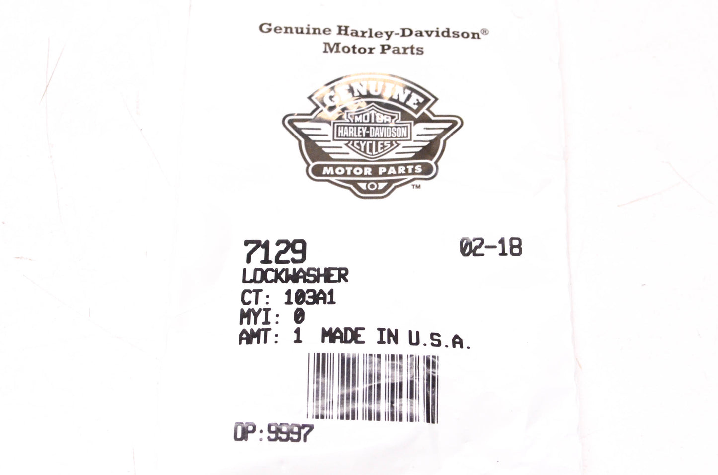 New OEM Harley-Davidson 7129 Internal Tooth Lock Washer NOS