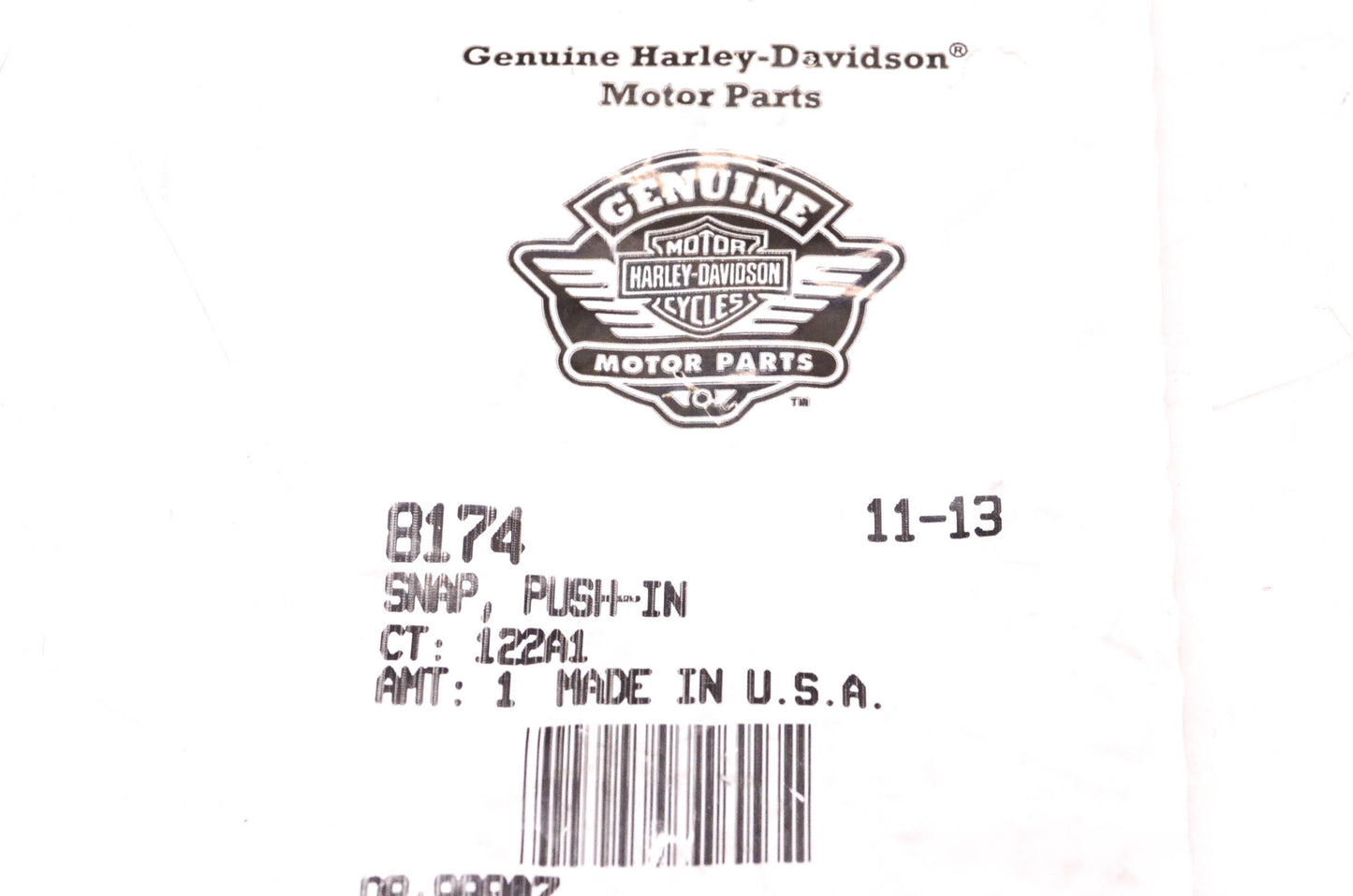 New OEM Harley-Davidson 8174 Push-in Snap Rivet NOS