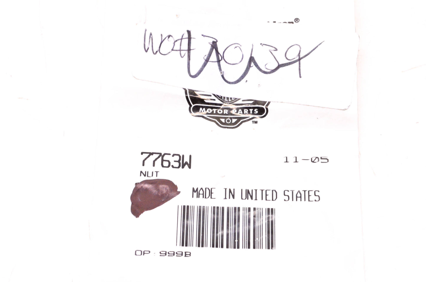 New OEM Harley-Davidson 7763W Nut NOS