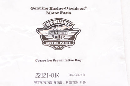 New OEM Harley-Davidson 22121-01K Piston Pin Retaining Ring NOS