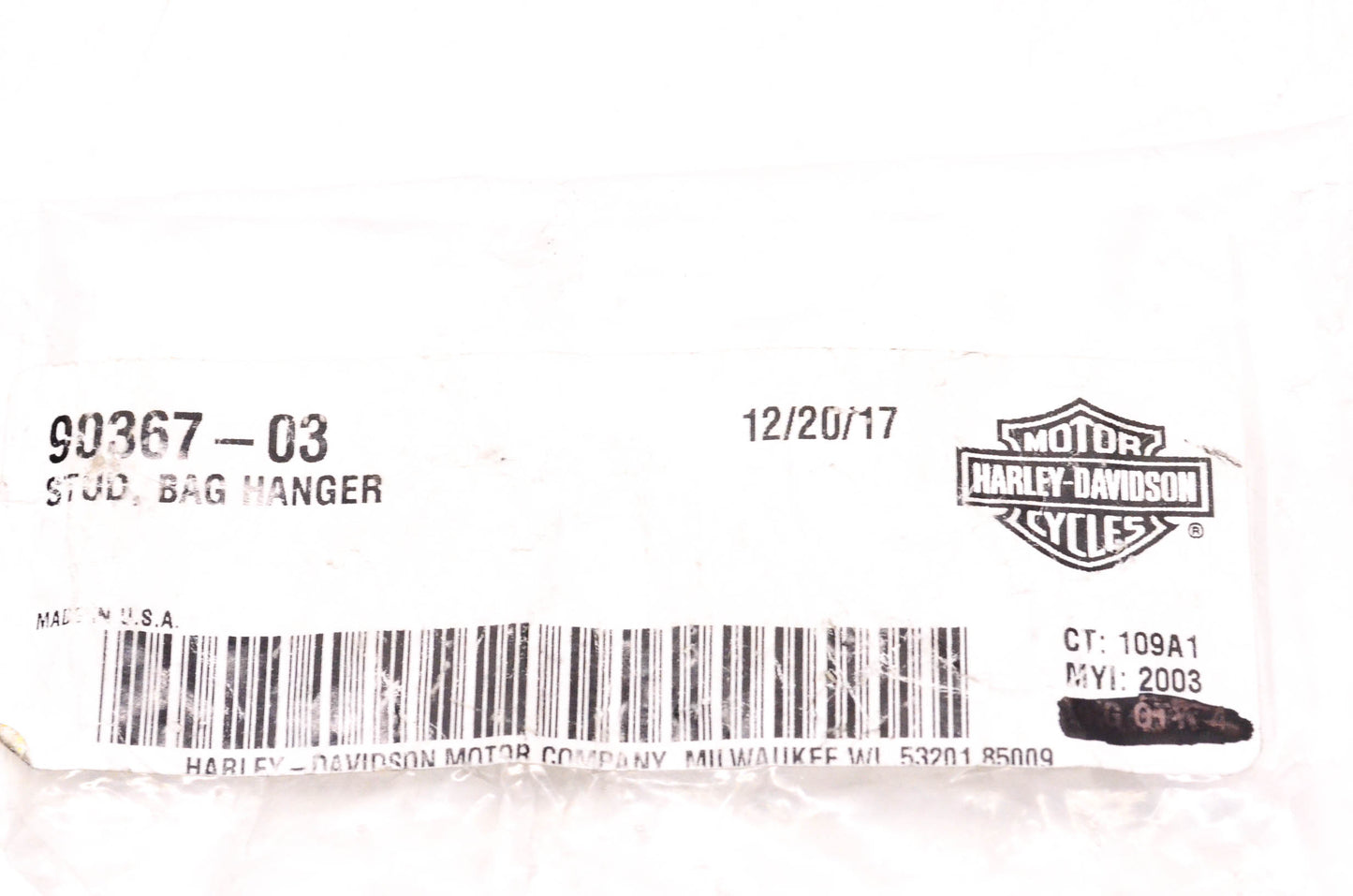 New OEM Harley-Davidson 90367-03 Bag Hanger Stud NOS