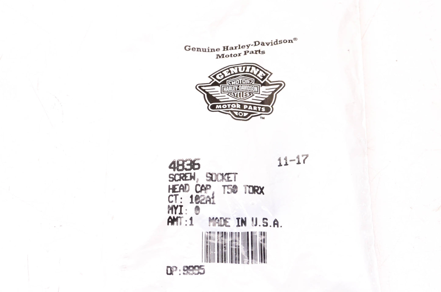 New OEM Harley-Davidson 4836 Socket Head Cap Screw NOS