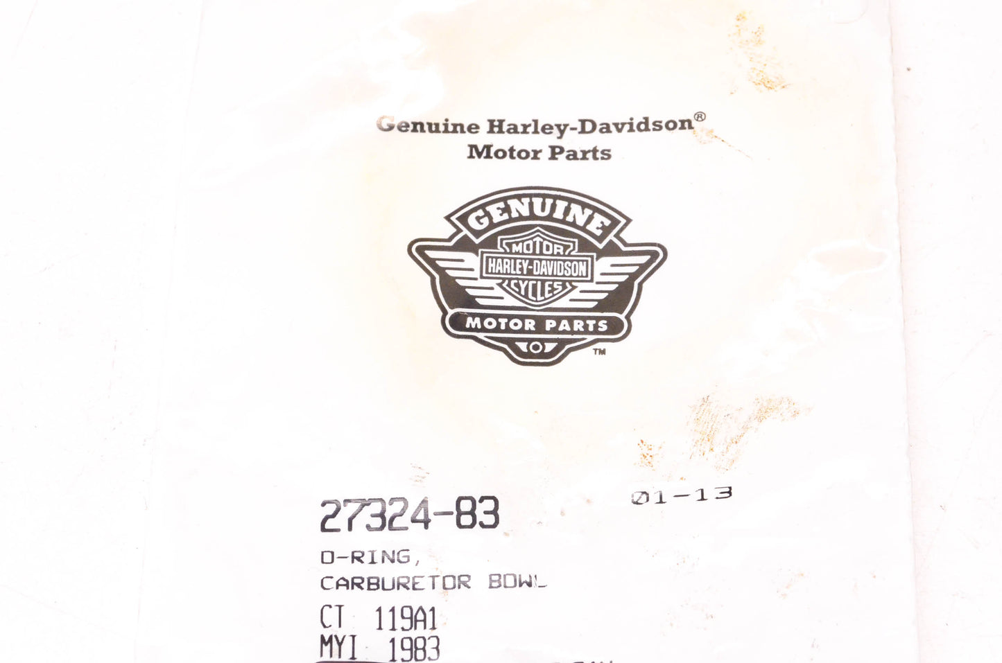 New OEM Harley-Davidson 27324-83 Carburetor Bowl O-Ring NOS