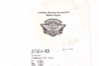 New OEM Harley-Davidson 27324-83 Carburetor Bowl O-Ring NOS