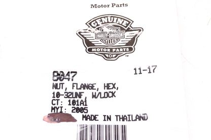 New OEM Harley-Davidson 8047 Hex Flange Nut NOS
