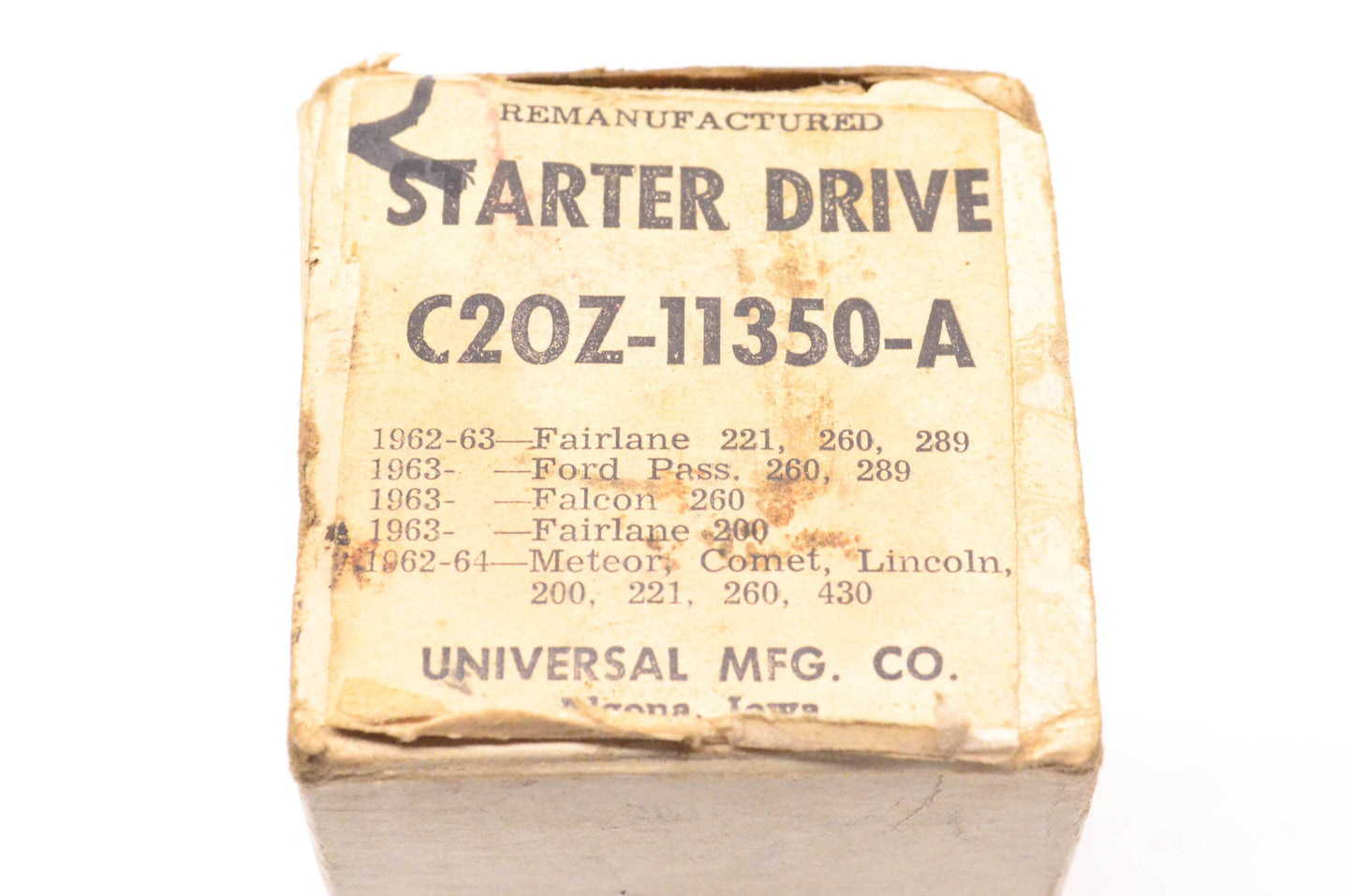 Universal Manufacturing Co. C2OZ-11350-A Remanufactured Starter Drive NOS