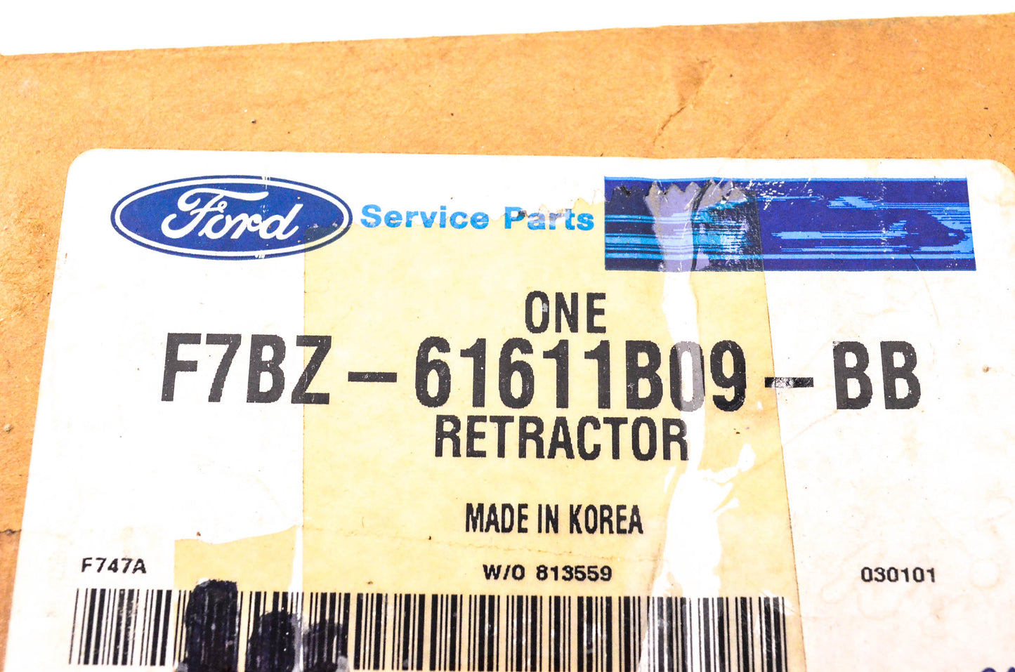 New OEM Ford F7BZ-61611B09-BB Seat Belt Assembly NOS