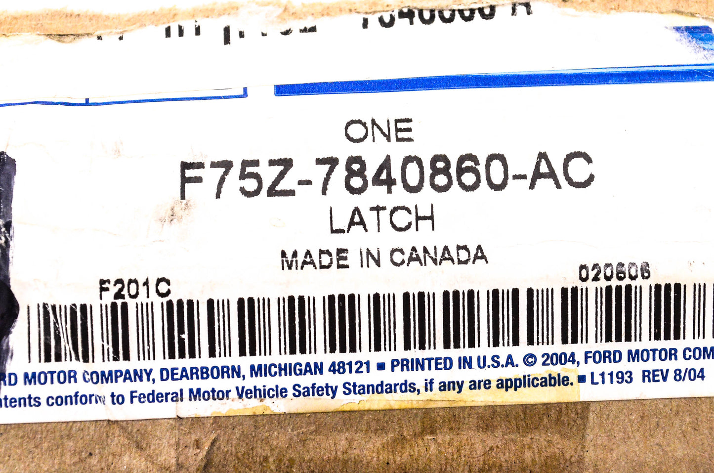 New OEM Ford F75Z-7840860-AC Liftgate Window Latch NOS