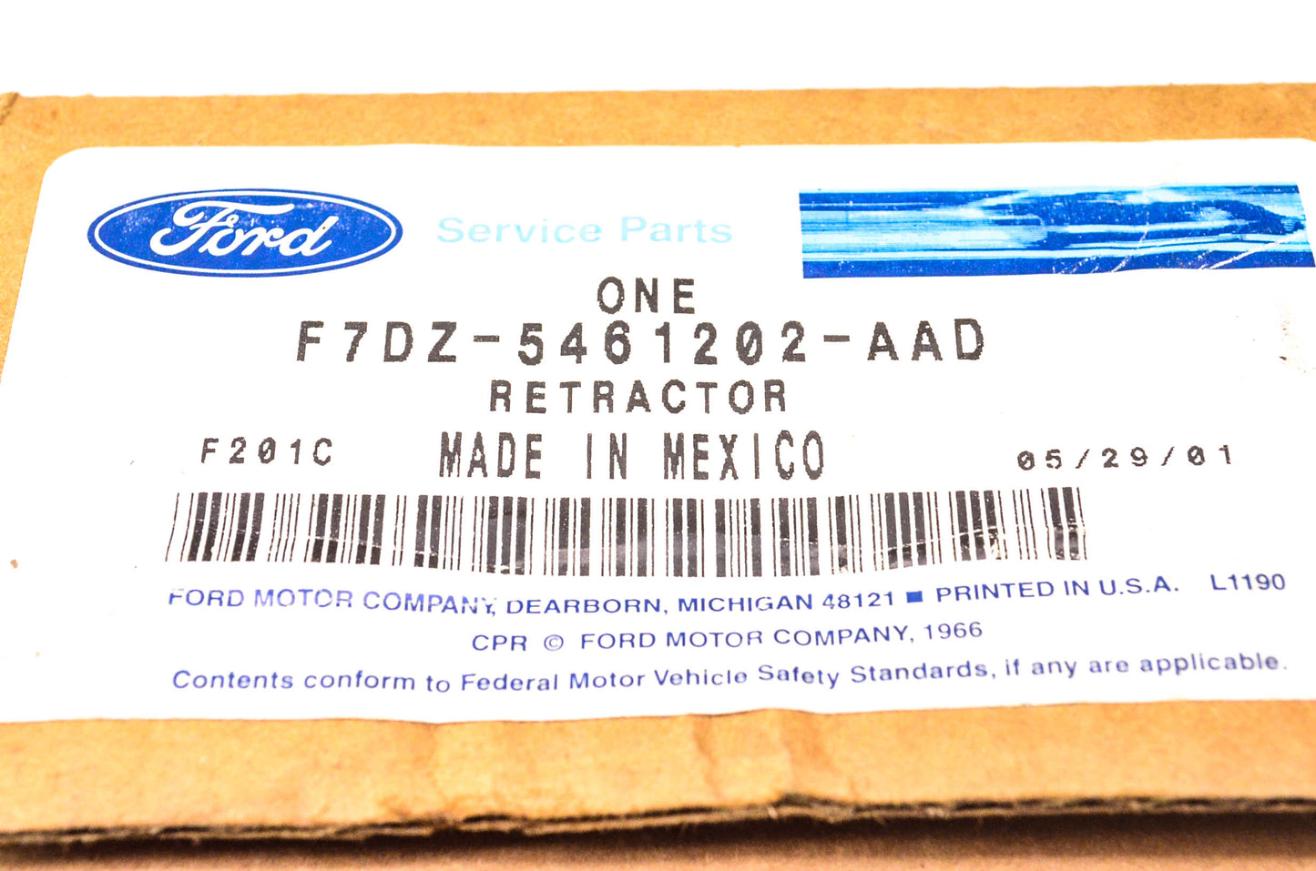 New OEM Ford F7DZ-5461202-AAD Buckle Assembly NOS