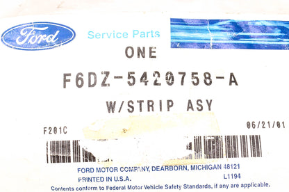 New OEM Ford F6DZ-5420758-A Weatherstrip Seal NOS