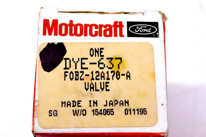 Motorcraft DYE-637, F0BZ-12A170-A Valve NOS