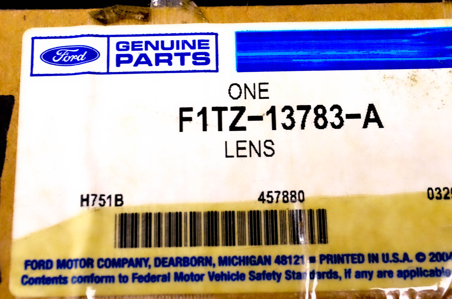 New OEM Ford F1TZ-13783-A Lens NOS