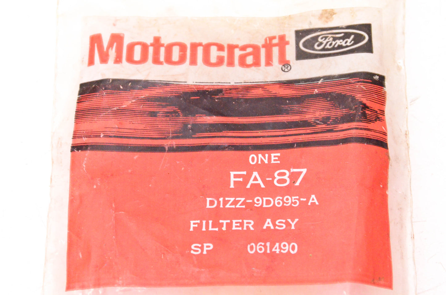 Motorcraft FA-87, D1ZZ-9D695-A Crankcase Breather Filter NOS