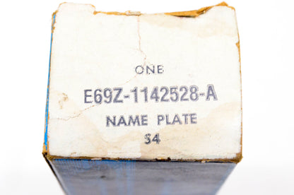 New OEM Ford E69Z-1142528-A Electronic Fuel Injection Name Plate NOS