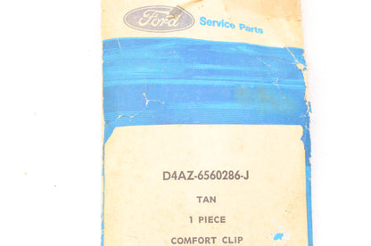 New OEM Ford D4AZ-6560286-J Tan Seat Belt Comfort Clip NOS