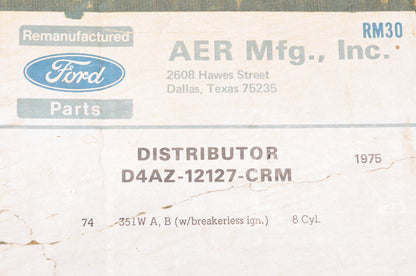 New OEM Ford D4AZ-12127-CRM Remanufactured Distributor NOS