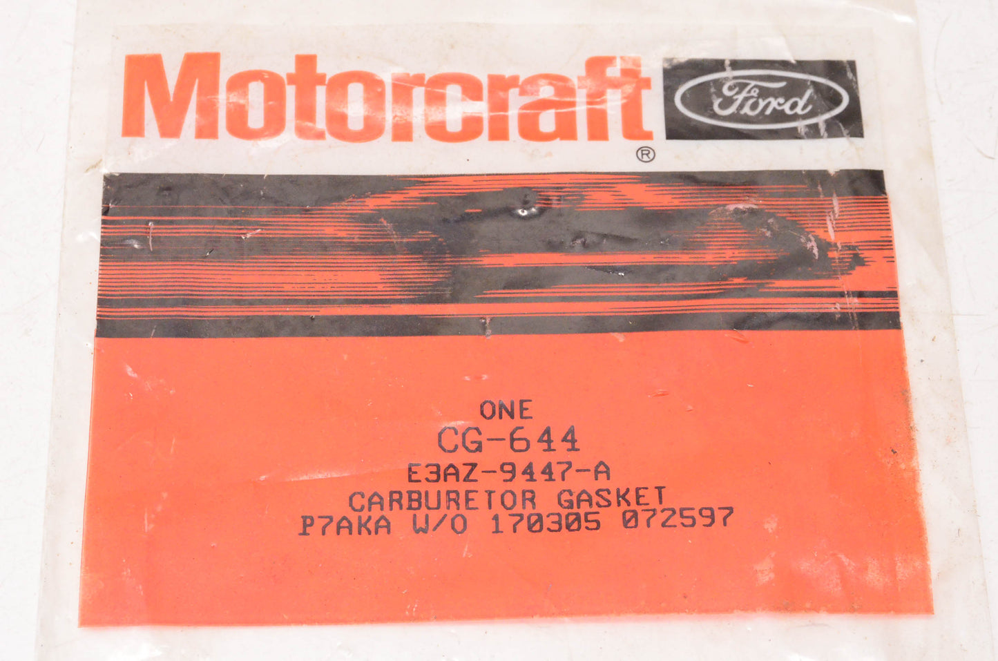 Motorcraft CG-644, E3AZ-9447-A Carburetor Gasket NOS