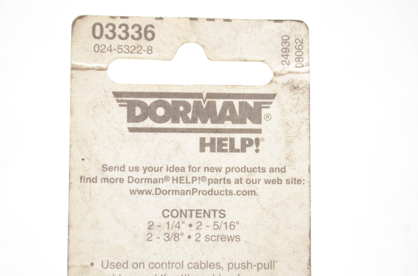 Dorman 03336 Cable Stop Kit NOS
