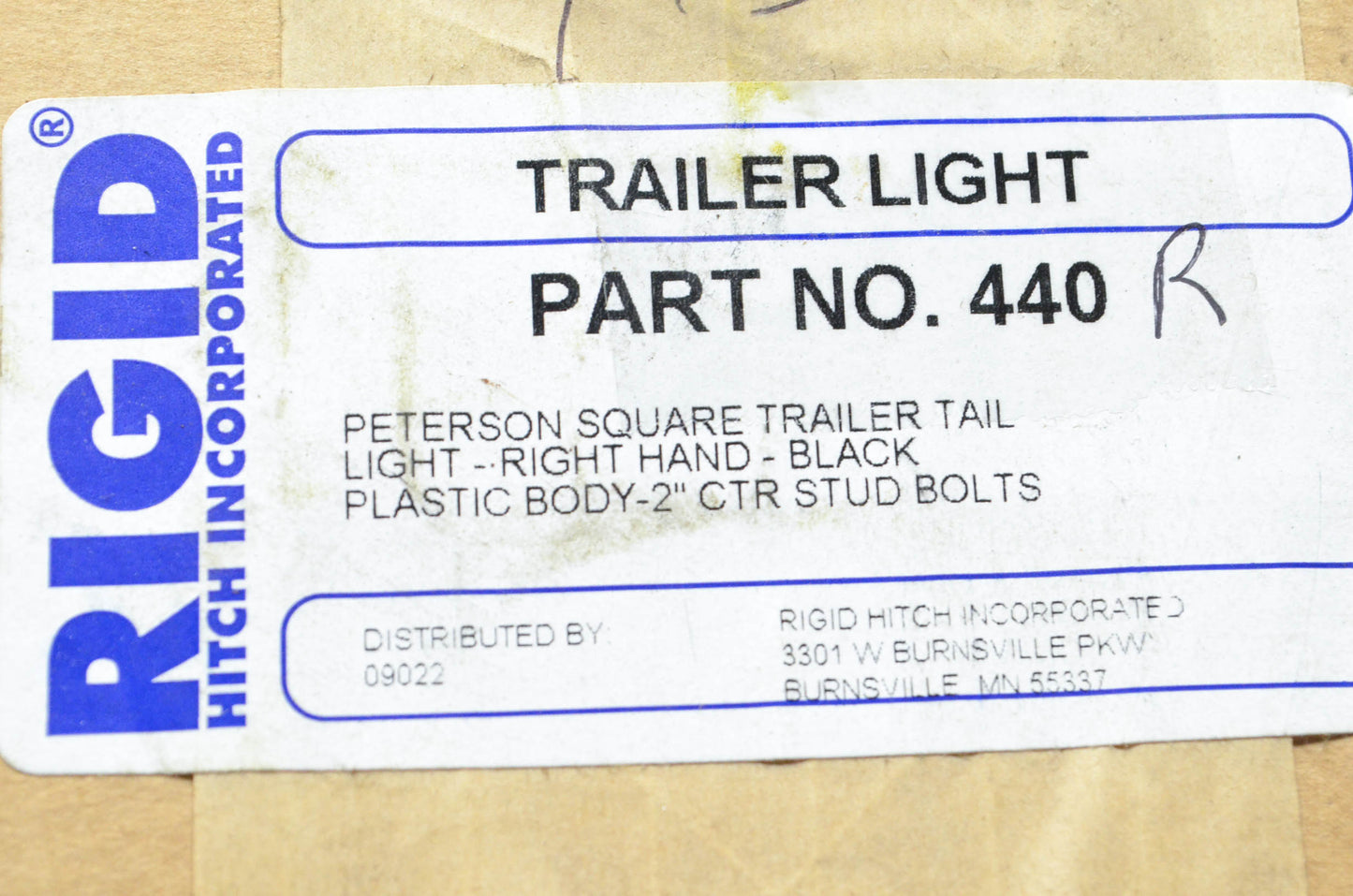 Peterson 440 Right Hand Trailer Light NOS