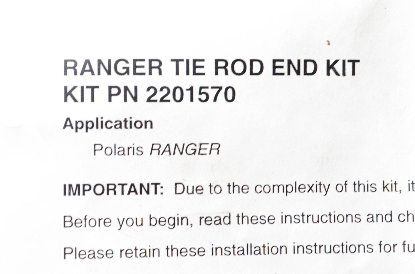 New OEM Polaris 2201570 Ranger Tie Rod End Kit NOS