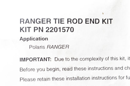 New OEM Polaris 2201570 Ranger Tie Rod End Kit NOS