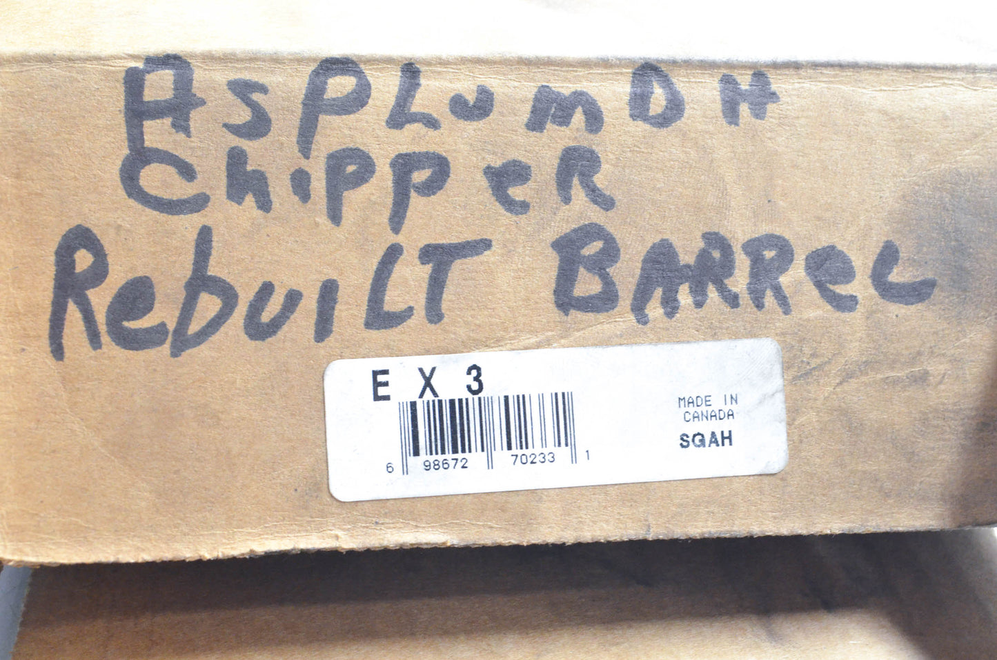 Asplundh EX3.0, EX3, 698672702843 Rebuilt Chipper Barrel