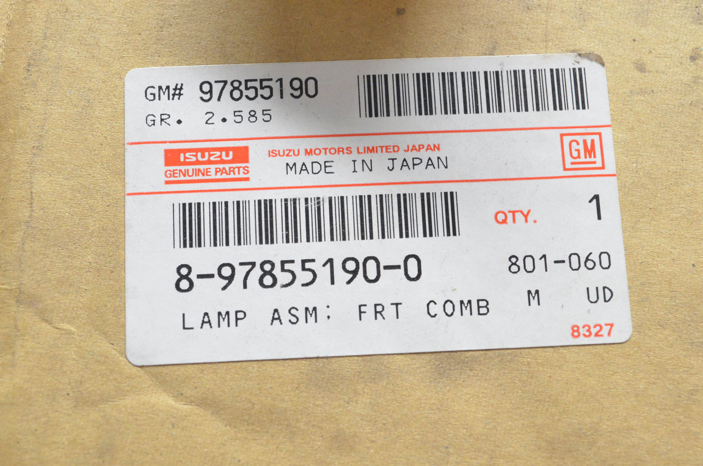 Isuzu 210-21511, 8-97855190-0 Lamp Assembly