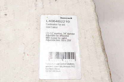 Honeywell L4064B2210, 33469 Fan & Limit Control Assembly NOS