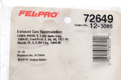 Fel-Pro 72649, 12-3085, 4179094 Valve Gasket NOS