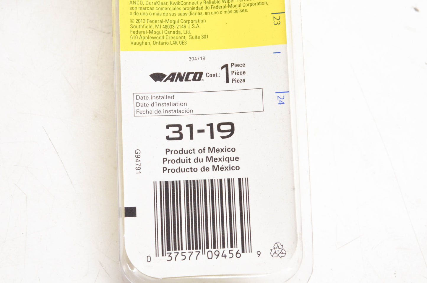 Anco 31-19 19 inch Wiper Blade NOS