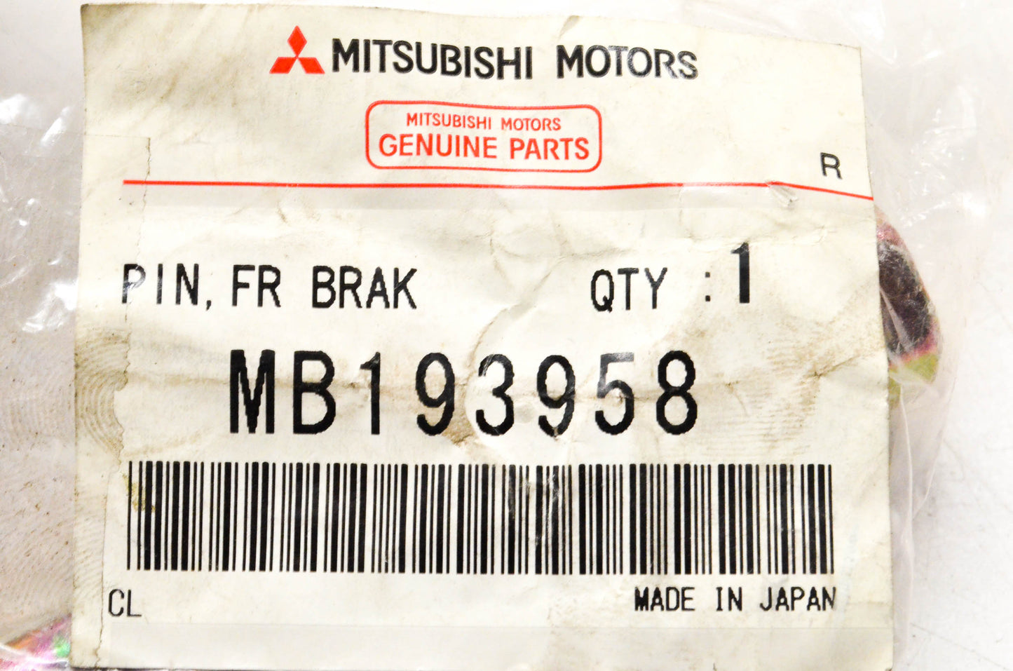 Mitsubishi MB193958 Front Brake Pin NOS