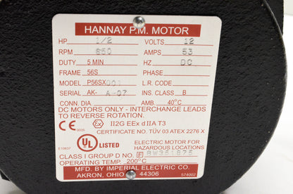 Hannay P56SX001 Reel Motor NOS