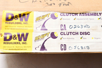 D&W Rebuilders CA0263HD, CD0568CB Remanufactured 12" Clutch Disc and Assembly NOS