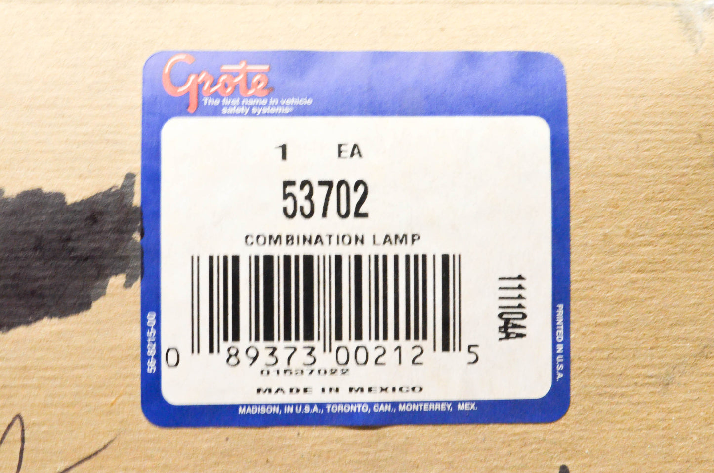 Grote 53702 Right Hand Tail Light NOS