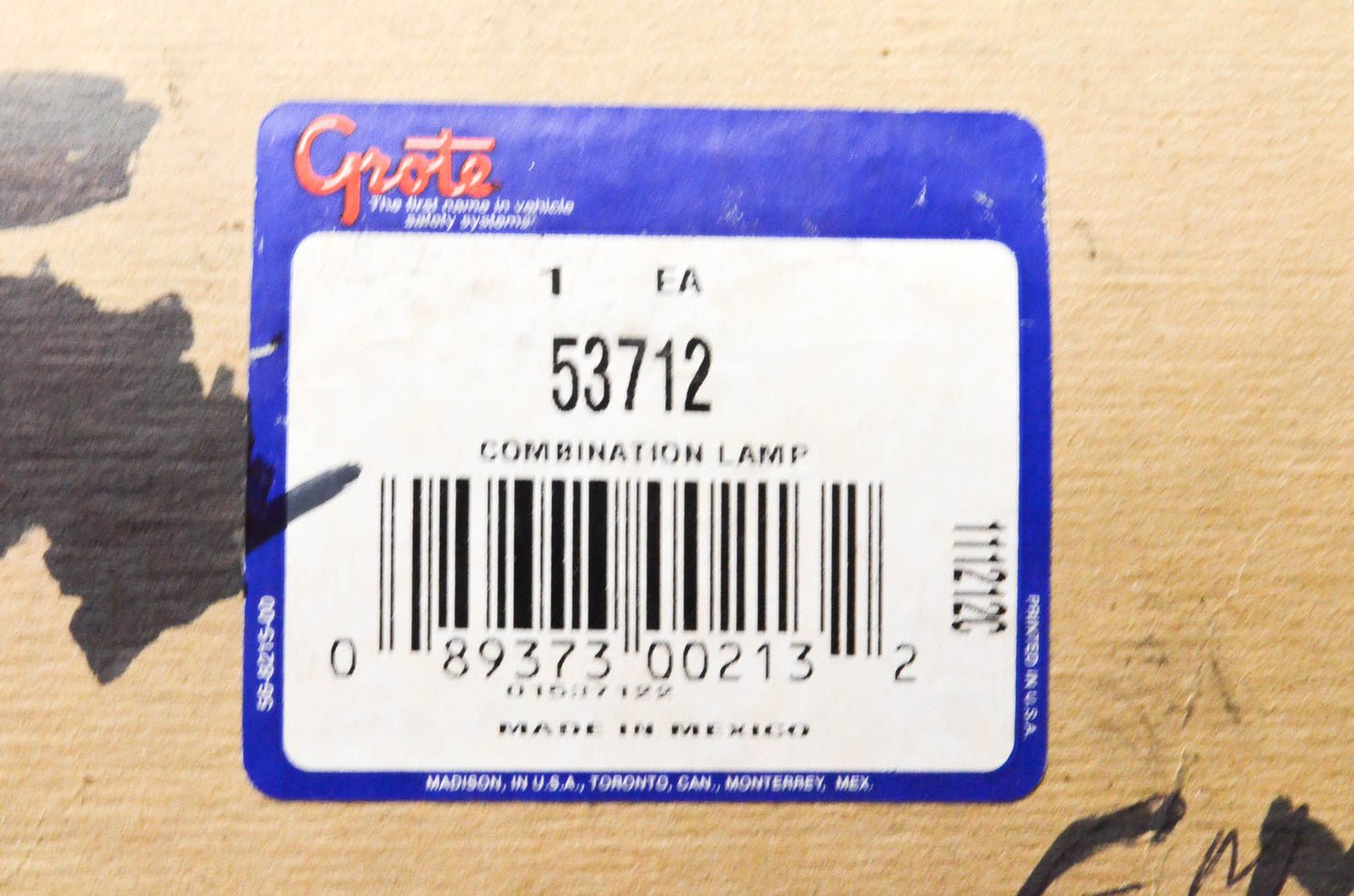 Grote 53712 Left Hand Tail Light NOS