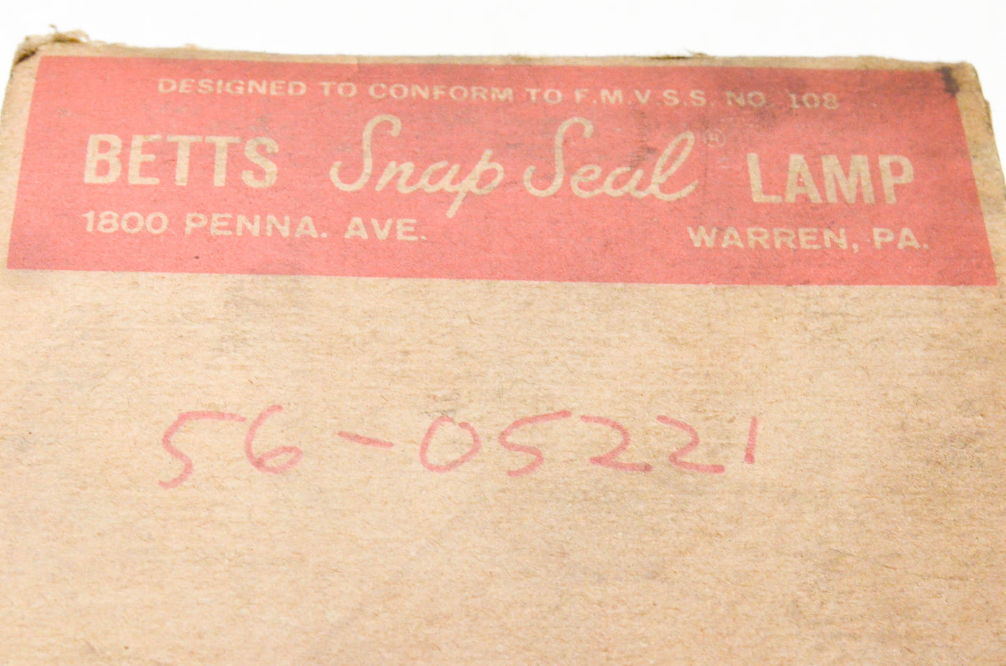 Betts B-56J, 56-05221 Red Signal Light Kit NOS