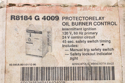 Honeywell R8184 G 4009 Oil Burner Control NOS