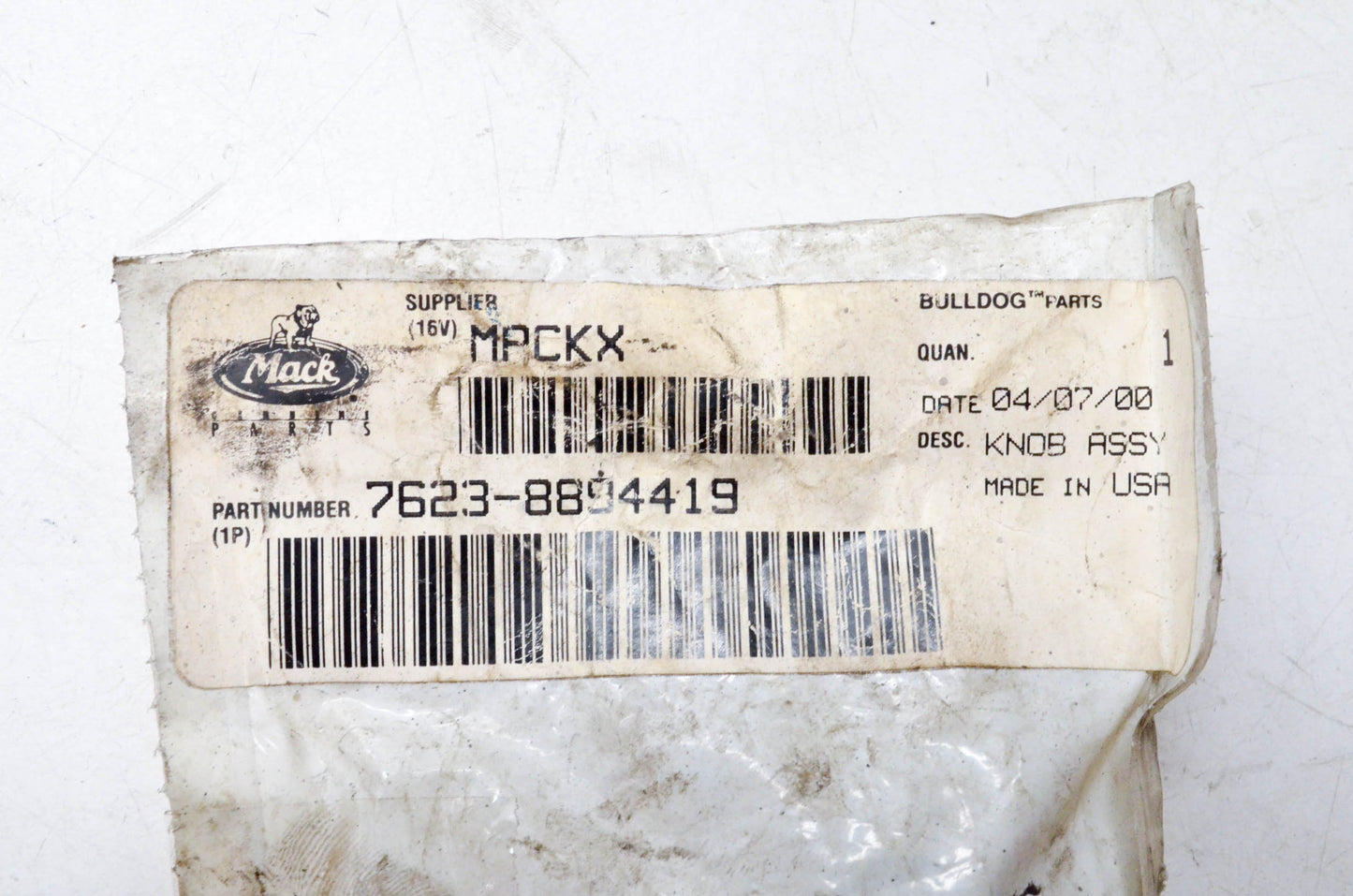 Mack 7623-8894419 Wiper Knob NOS