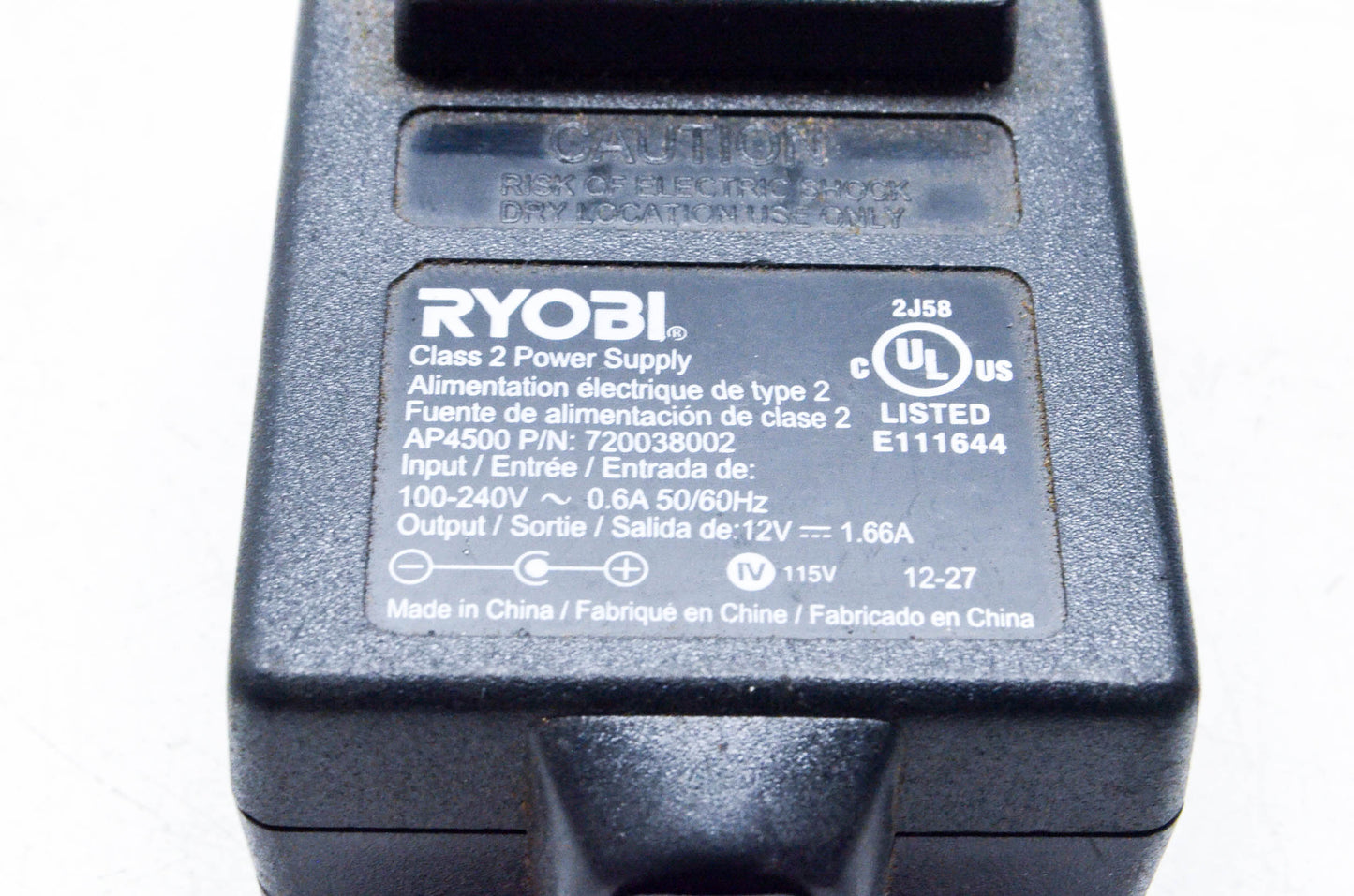 Ryobi 720038002 Class 2 Power Supply