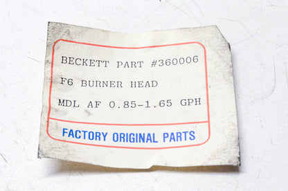 Beckett 360006 Combustion Head NOS