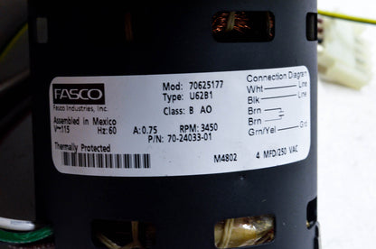 Fasco 7062-5177 Furnace Induced Draft Blower Motor NOS