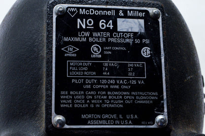 McDonnell & Miller 64 Low Water Float Cutoff Valve Assembly